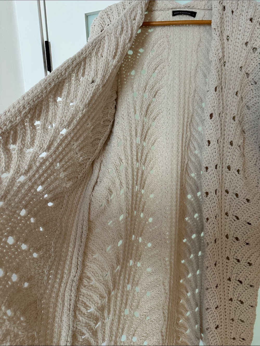 Cozy Open-Front Knit Cardigan Sweater - Cream - Picture 8 of 8